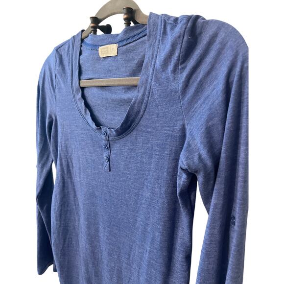 Old Navy Maternity Purple Henley Cotton Top Roll Tab Sleeves Size XS Extra Small - Picture 2 of 7